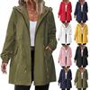 Damen Outdoor Sportbekleidung Regenmäntel mit Kapuze Leichte Wasserdichte Windjacke für Draußen mit Kapuze Einfacher Trenchcoat Jacke Große Größen