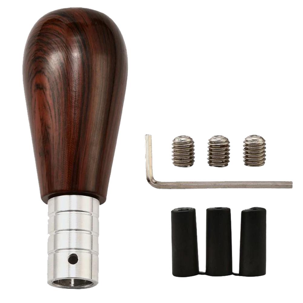 Accessory Car Shifter Knob Walnut Wood Knob Aluminum Alloy Brown Color High Universality Fitment Quality Materials