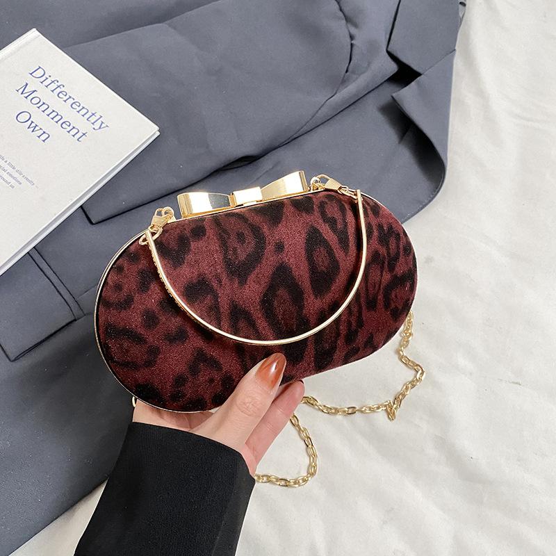 Retro Leopard Print Handbag 2025 New Winter Fashion Chain Shoulder Bag Temperament Women's Bag
