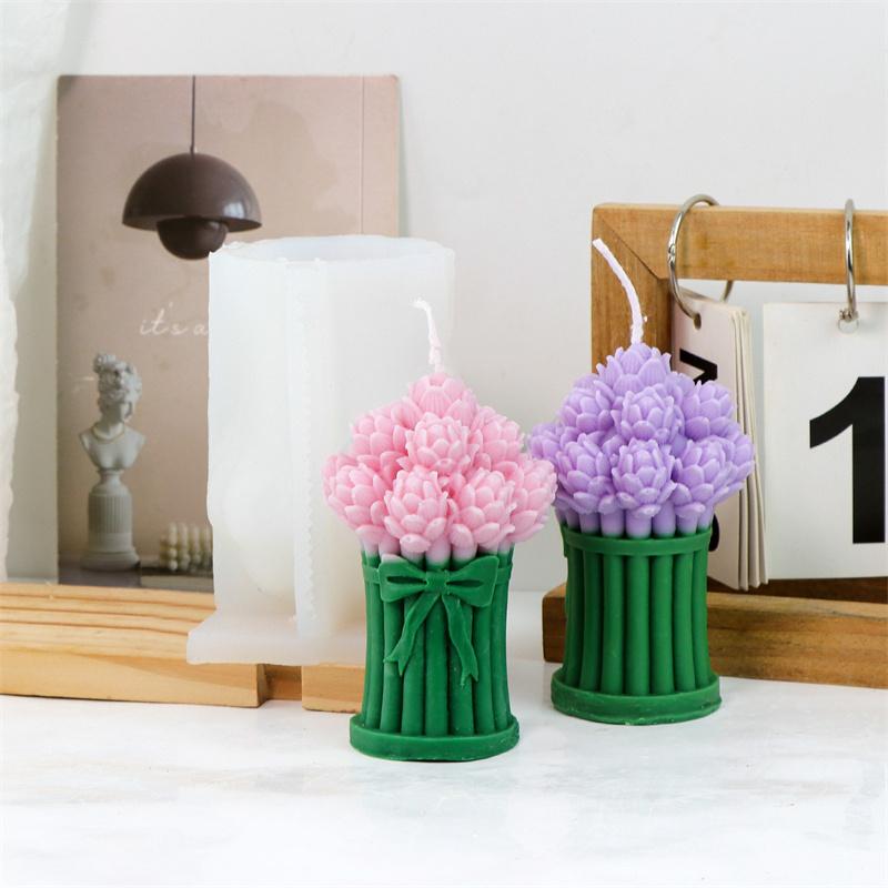3D Tulip Bouquet Candle Silicone Mold Soap Resinous Molds DIY Birthday Gift Mother's Day Candle Craft Mold