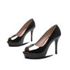 Women's High Heel Stiletto Peep Toe Platform Patent Leather Nightclub Shoes