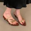 Fashion Pointed Toe Flip Flops Women Slippers Heeled Sandals Casual Clip Toe Shoes Woman 2025 Fashion New Dress Sexy Pumps Summer Slides
