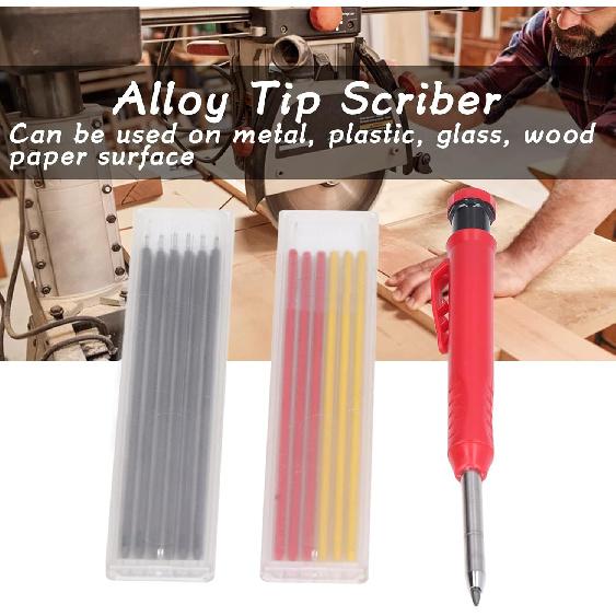 

Woodworking Engraving Pen , Clip Design 2 . 8mm Nib Metal Scriber Tool with Replacement Refill for Wood and Plastic Scribing