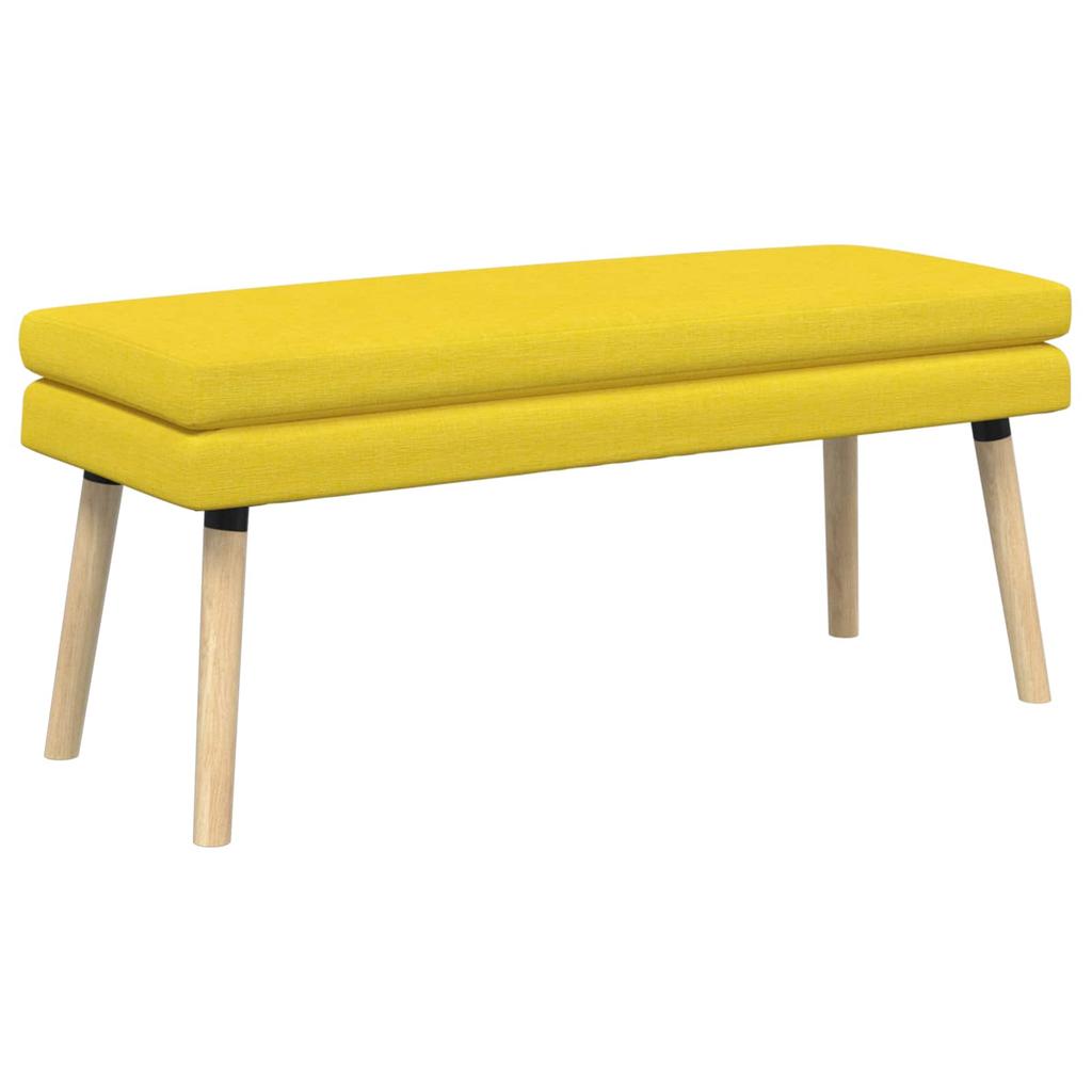 Double Layer Bench Light Yellow 110 X 40 X 47 Cm Fabric