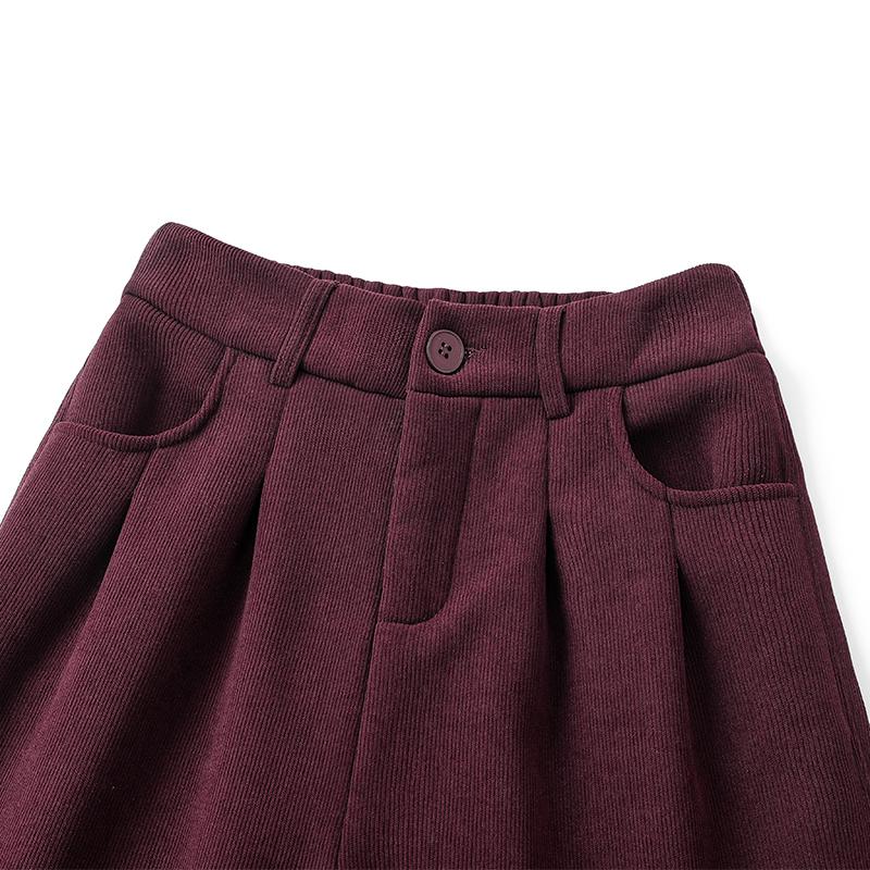 Dimanaf Winter Lange Hosen Damen Cord Gerade Harem Elastisch Uni Winter Taille Locker Neue