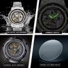 Hollowed Out Men's Fully Automatic Mechanical Watch Stainless Steel Men's Fashionable Waterproof Luminous Trendy Watch