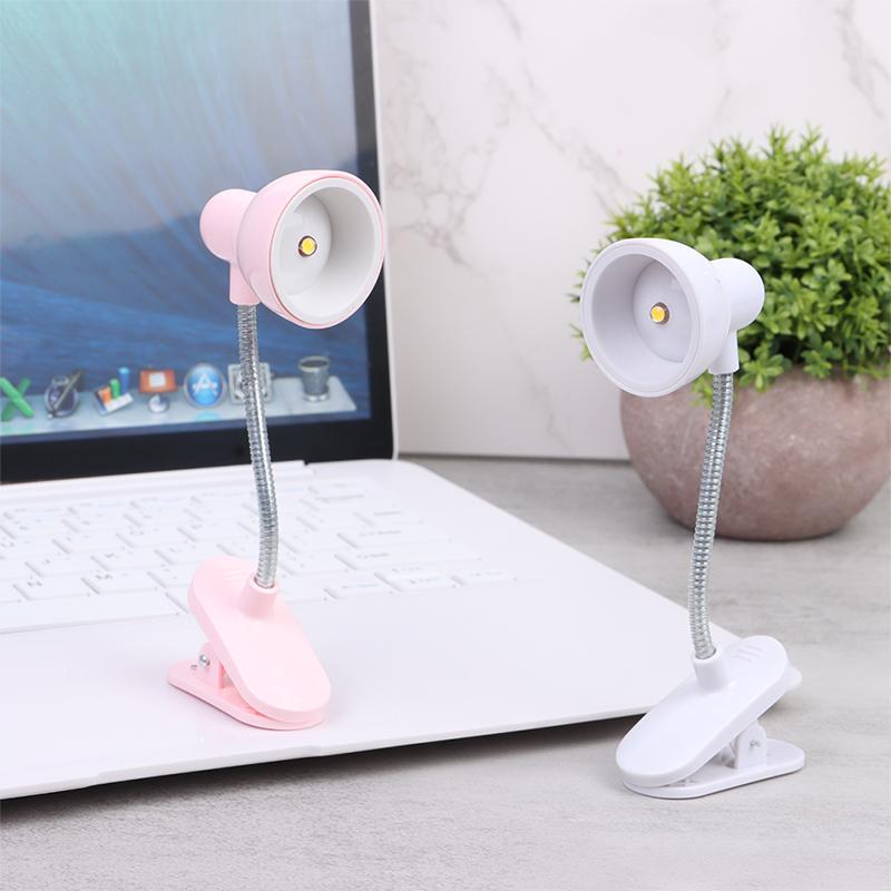 1Pc Mini Led Clamp Reading Lamp Night Lights Read Bedside For Bedroom Study Clip Design Home Portable Book Clip Lamp