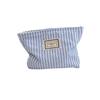 Blue Striped Women's Makeup Case Wash Storage Bags Casual Canvas Ladies Cosmetic Bag Travel Female Clutch Purse Handbags