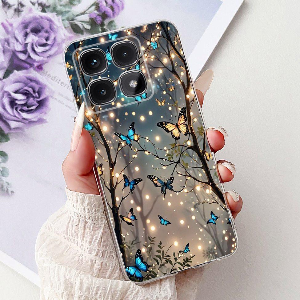Clear For Xiaomi 14T Case Cover Luxury Cute Cat Fashion Flowers Funny Cool Painted Soft Phone Case 2406APNFAG