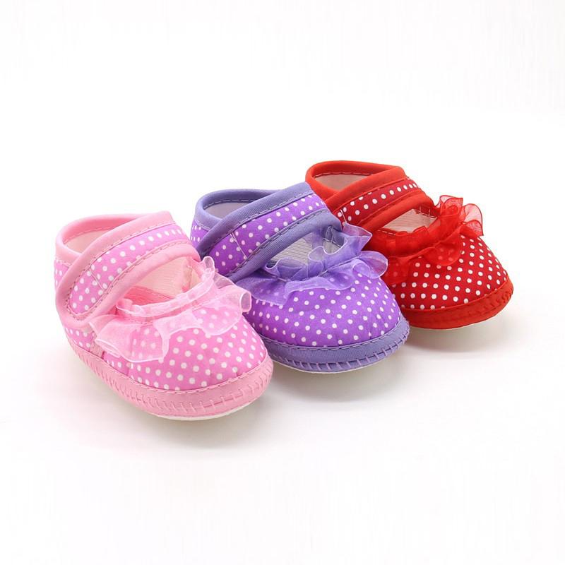 

Baby Girls Shoes Mesh Polka Dot Kids Shoes Soft Soled Non-slip Toddler Shoes 12 червоний