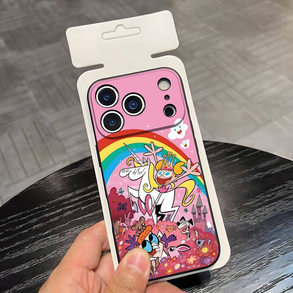 

Мультяшный чехол для телефона Декстерс Лаборатория Для IPhone 17 Air 16 E Pro Max 15 14 13 Mini 12 Pro 11 Max Plus Черный Мягкий корпус iPhone 16 Pro