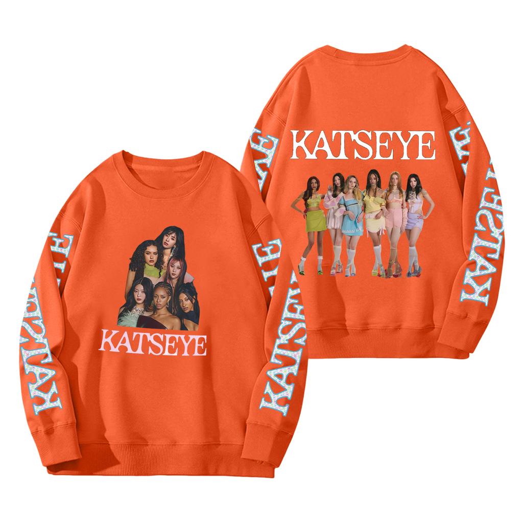 Women's Fashion Long Sleeve Print Round Neck Loose Pullover Sweater Top