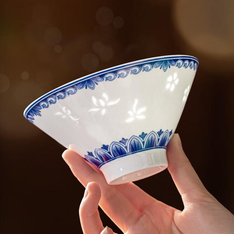Aowei Jingdezhen Blue & White Linglong Dinnerware Set
