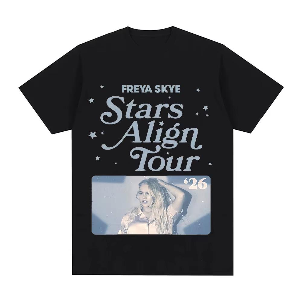 Freya Skye 2026 Stars Align Tour Concert Pure Cotton Printed Street Style Unisex Casual Summer Outfit Women And Men T-Shirt