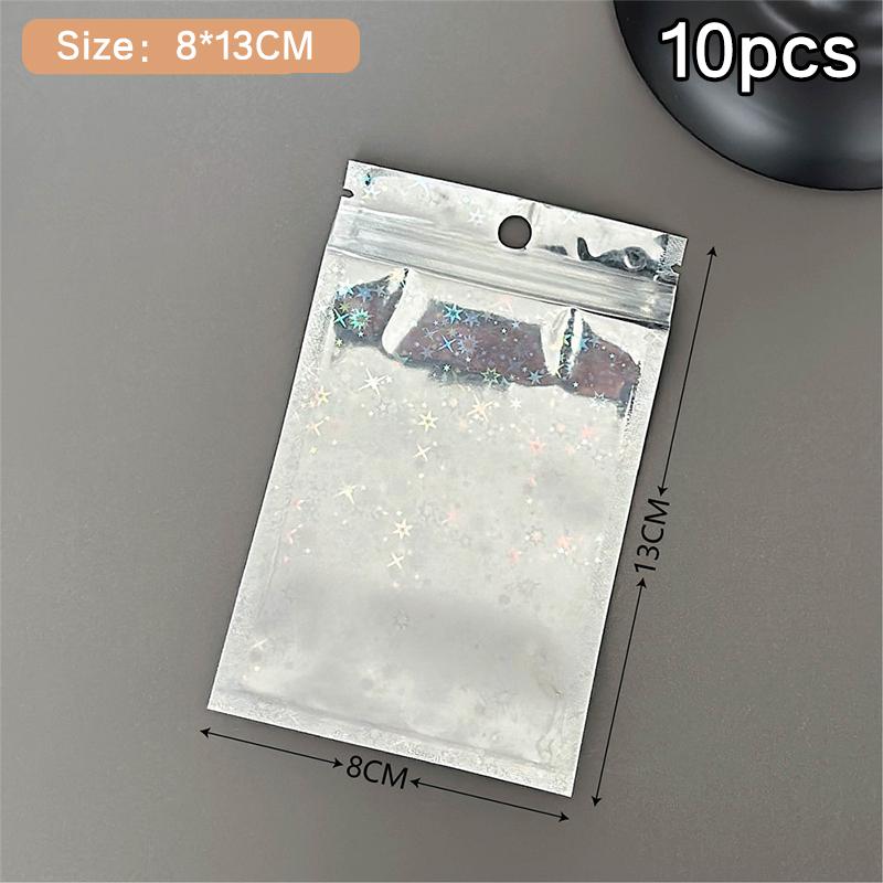 

10 шт. Двусторонние лазерные пакеты для упаковки фотокарточек, Пакет для упаковки ювелирных изделий и подарков, Пакеты для упаковки фотокарточек DIY с идолами
