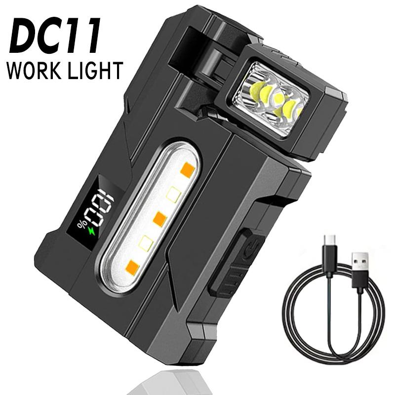 EDC Mini LED Flashlights  Rechargeable Magnetic Torch Clip-On EDC Handheld Work Light for Hiking Camping Dog Walking Emergencies
