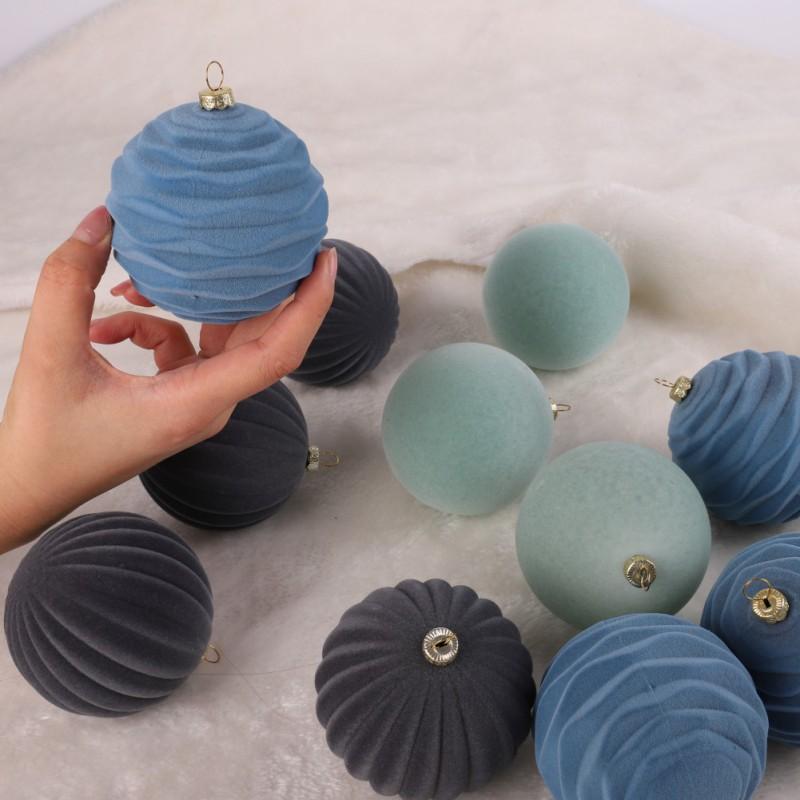 3.14inch Christmas Ball Ornaments 12PCS Xmas Tree Decorations with Hanging Loop Pink Purple Blue 3 Styles for Home Decor Party