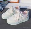 Women's White German Training Shoes - Thick 5cm Sole, Trendy Casual Sports Sneakers, Spring 2026
