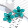 Exaggerate Oil Drop Flower Earrings for Women Luxury Design Stud Earrings Fashion Jewelry Accessories Party Wedding Gift