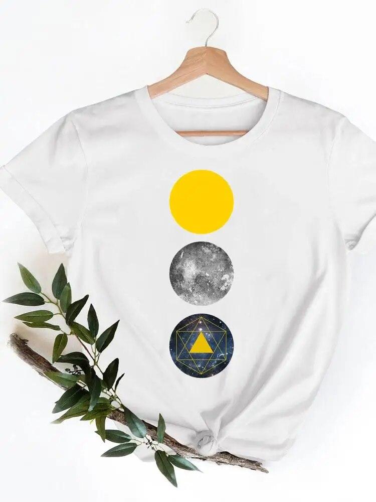 Short Sleeve Ladies Print T-shirts Geometric Spring  Clothing Women T Clothes Summer Casual Fashion Female Graphic Tee