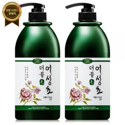 Double Mo Houttuynia cordata szampon duża pojemność 1000ml 2szt. Łagodnie kwaśny szampon przeciwłupieżowy swędzenie skóry głowy chłodzenie, 300ml 2szt.