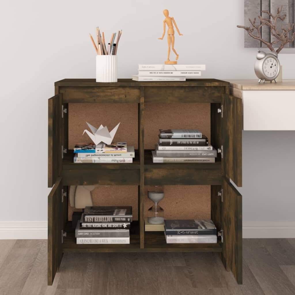 Sideboards 2 pcs Smoked Oak 70 x 41 x 75 cm Particleboard