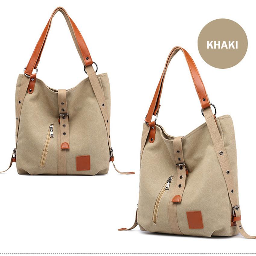 Canvas Women Shoulder Bags High Quality Multifunction Women Back Pack For Students School Travel Bags Large Capacity