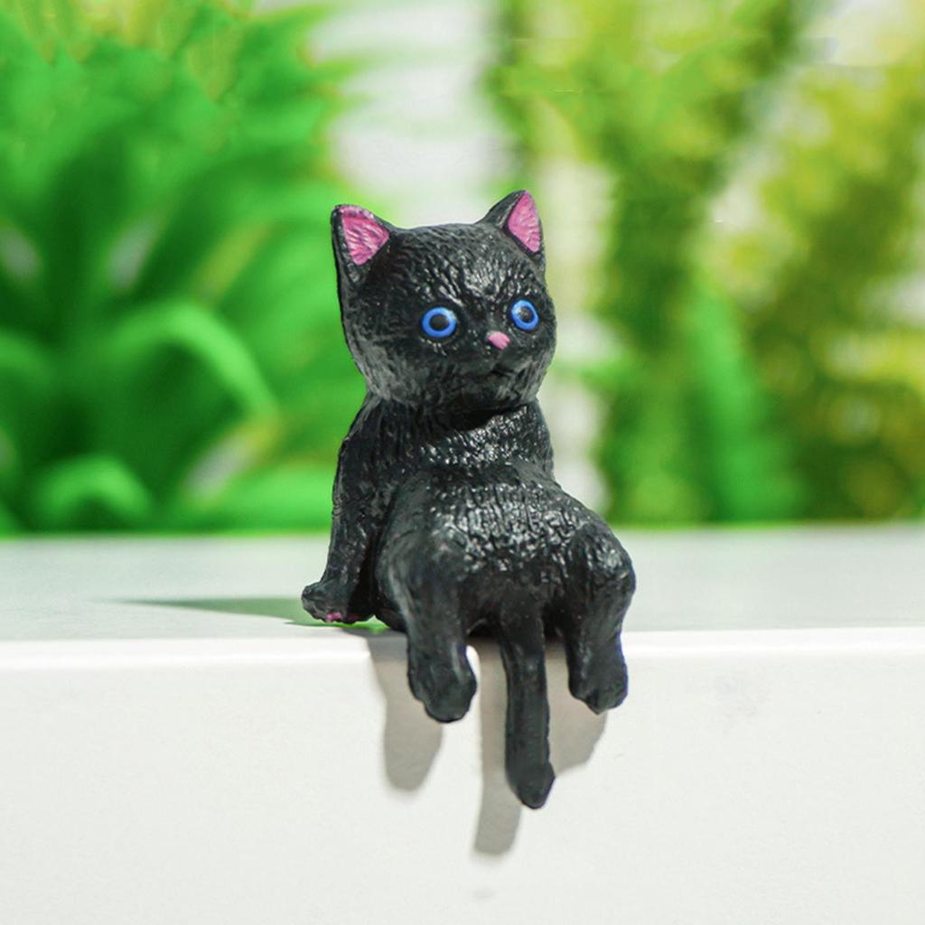 Mini Cat Figurines Adorable Compact PVC Cat Model Dashboard Figures for Car for Trailer RV Truck Automotive Sedan Pickup Bedroom