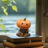 Resin Pumpkin Scarecrow Fishing Statue Cute Miniatures Figurine Funny Pumpkin Elf Sculpture  Office