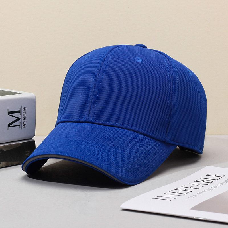 Hat Men's New Style Stair Cloth Solid Color Black Peaked Cap Women's Reflective Strip Baseball Cap Versatile Casual Sun Protection Sunshade