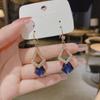 2023 Trendy High-End Crystal Dangle Earrings for Women: Korean Style French Elegant Jewelry