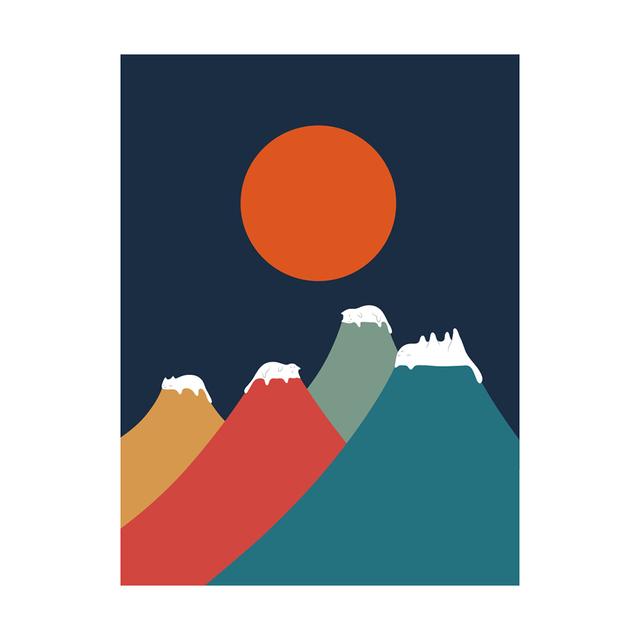 Abstract Animal Cat Landscape Wall Art Poster and Printing Big Wave Canvas Painting Mountain Sun Picture