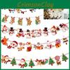 Banner Christmas Merry Pennant Hanging Flag Bunting Santa Claus Snowman Reindeer