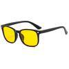 Retro Square Frame Yellow Lens Night Vision Glasses with UV Protection for Men and Women