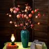 Pomegranate Simulated Flowers for Home Decoration & Wedding Bouquets - Wild Wind Dry Branches Fake Rose Wall Flowers, INS Style.
