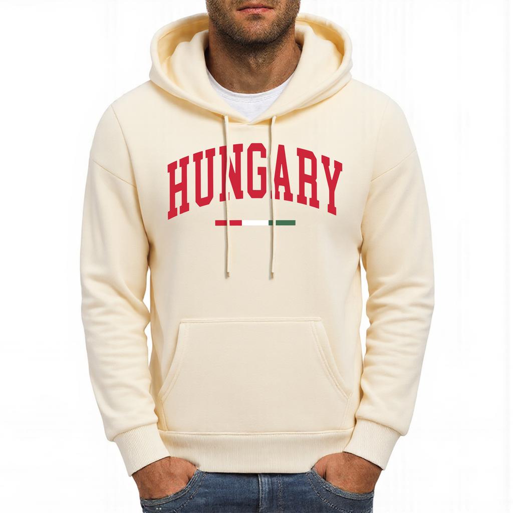 Hungary Red White Green Stripes Print Mens Hoodies Multicolor Loose Hoody Pocket Comfortable Streetwear Fleece Casual Man Hoodie