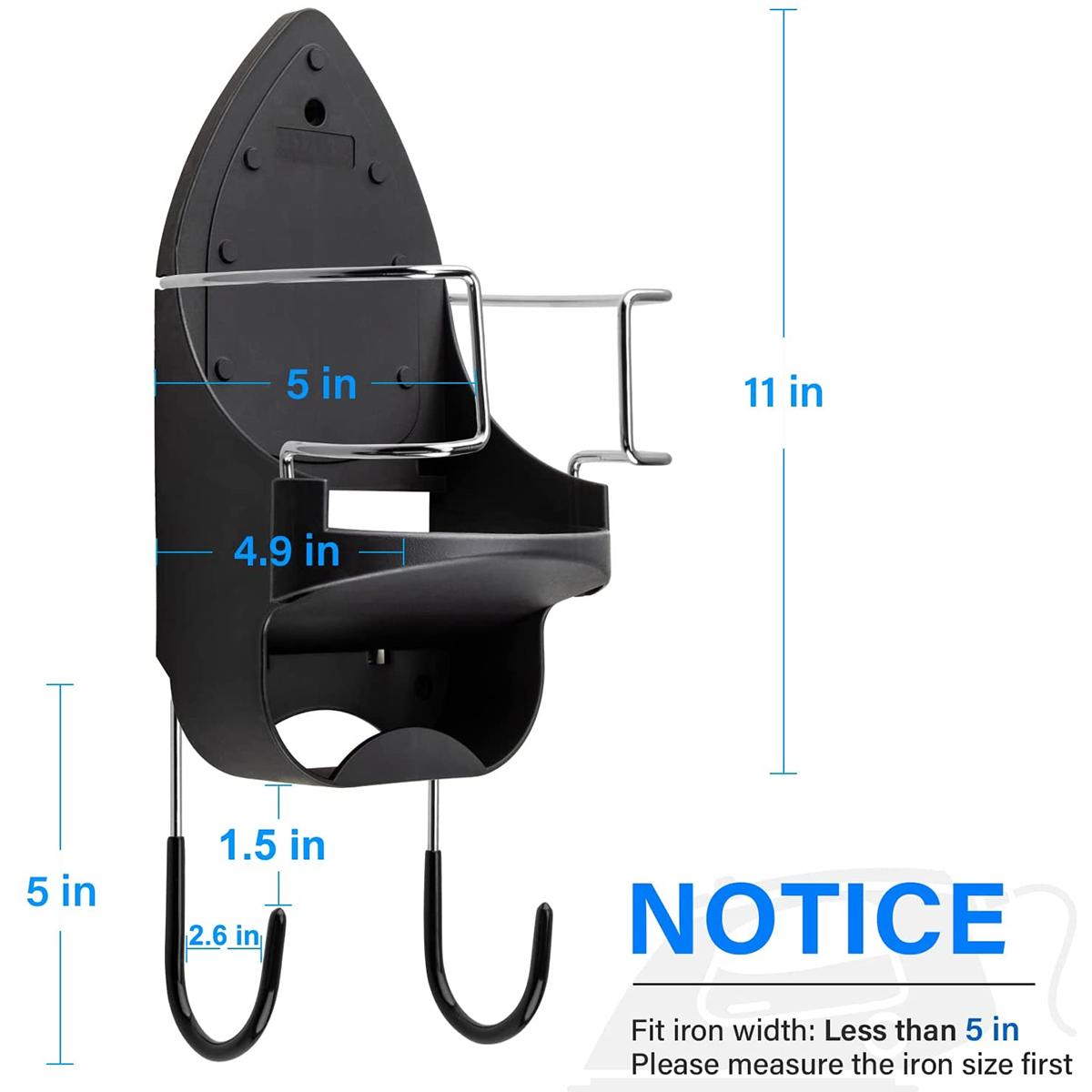 

Ironing Board Holder Hanger Cupboard Door Wall Ironing Mount Storage Board Holder Storage Hotel Rack Bathroom Accessories чорний