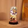 Colorful Eternal Rose Flower Lover Figurines Transparent Cover Rose Bouquet Ornament Living Room Decor Real Touch Flower