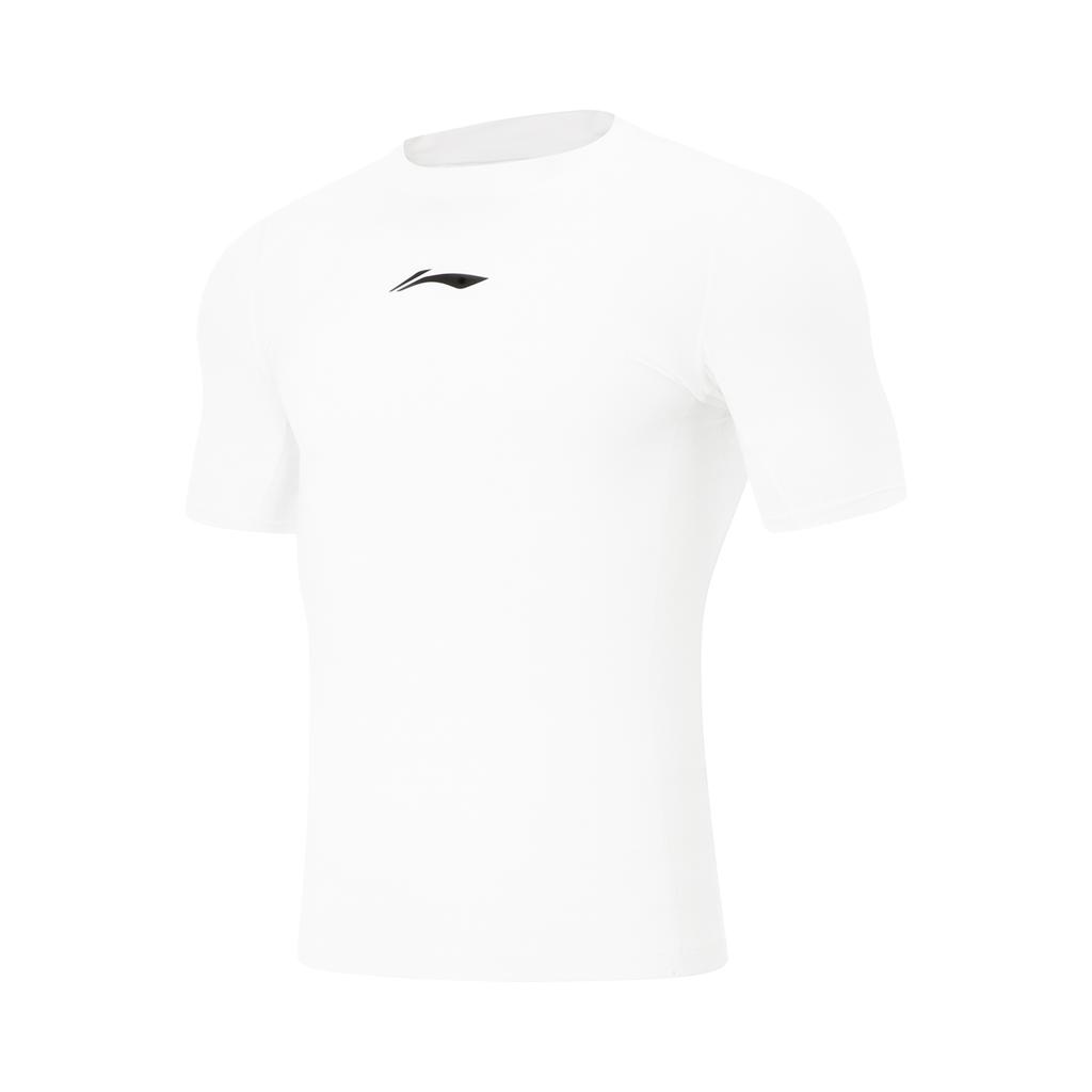Li-Ning Comfortable Simple Athletic Slim Fit Round Neck Short Sleeve T-Shirt Men tops White AUDV069-1