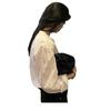 Comfortable and Versatile Round Neck White Shirt Female Long-sleeved Blouse Retro Design Sense Niche Bubble Ins Temperament Elegant Fashion Top