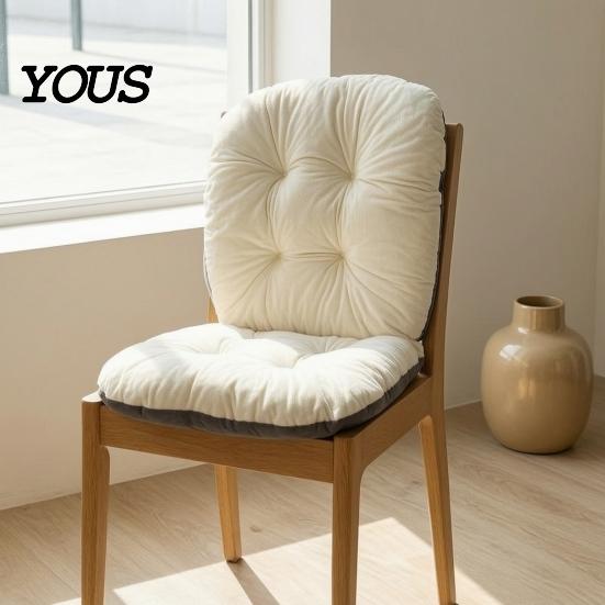 Seat Cushion with Ties Chair Back Support, Cozy Plush Dining Pad Straps Ties, Soft Warm for Office Chairs Ergonomic