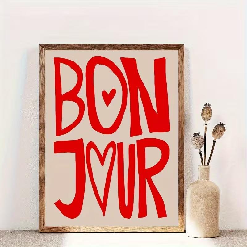 of Unframed Classic Modern Hello Letter Print Fashionable Canvas Poster, Canvas Wall Art, Poster And Print, Canvas Paintin 21X30CMNo Framed