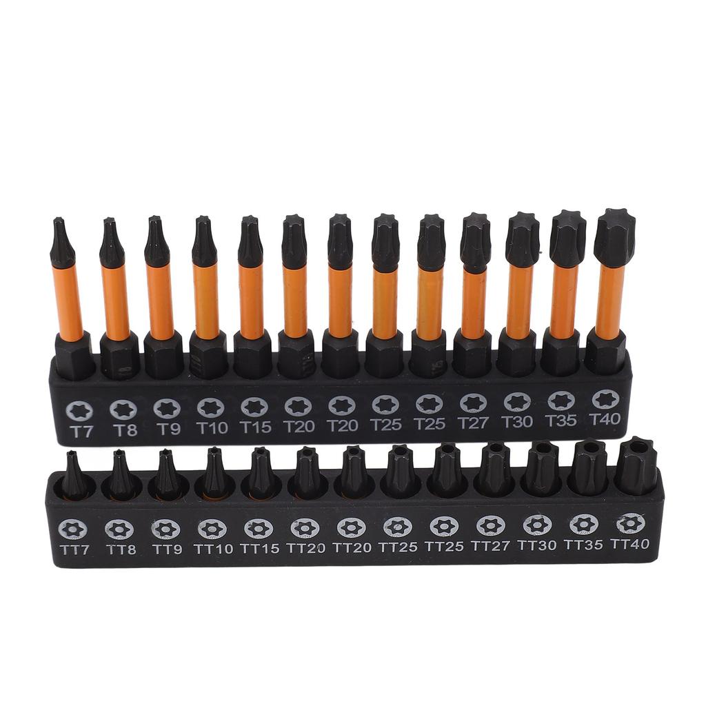 26Pcs Screwdriver Bit Star S2 Alloy Steel 14in Hex Shank Screwdriver Bit for Maintenance