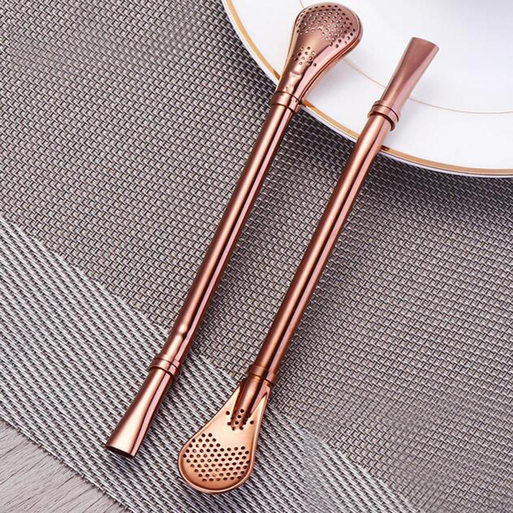 Tea Straws Filtered Spoons Juice Coffee Drinking Straw 6 Colors