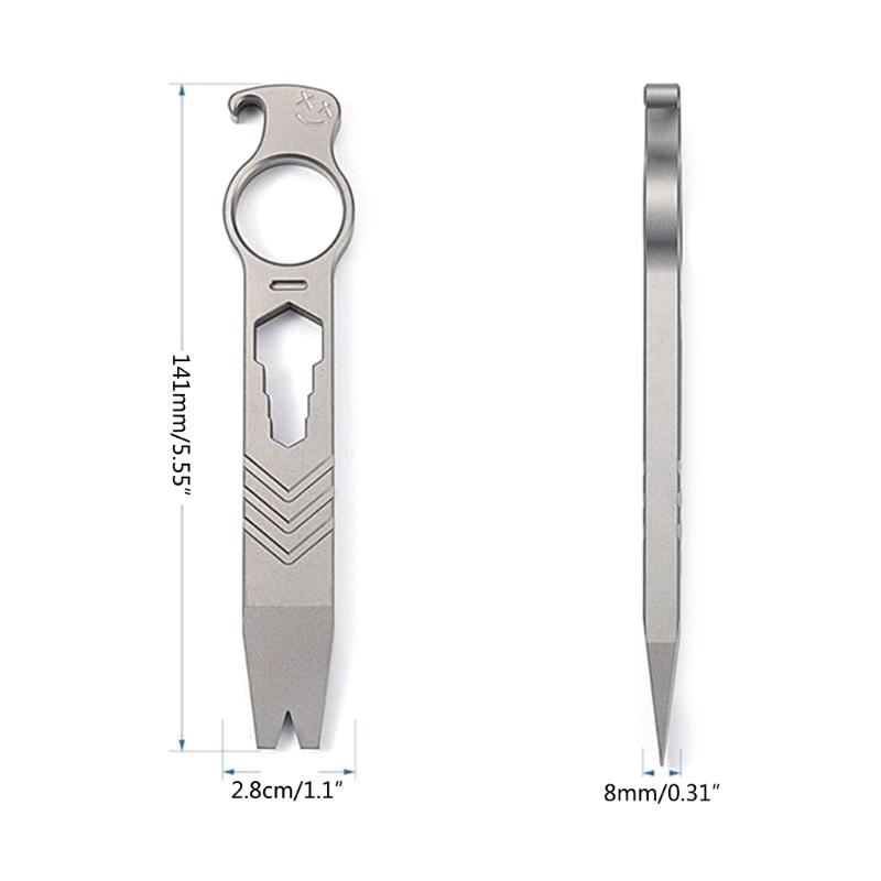 Titanium Alloy Crowbars Outdoor Pry Bar Multifunctional Every Day Carry Wrench Outdoor Camping Tools with Bottle Opener