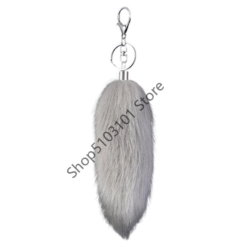 16cm Foxes Tail Keychain Faux Furs Foxes Tail Keyring Soft Furry Bag Hangings Charm Pendant Key Handbag Pendant Accessorise