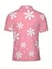 Men's Short-Sleeve Polo Shirt with Lapel Collar & Button Placket - Full-Body Christmas Print Button-Front Suitable for Dates, Beach Vacations, Machine