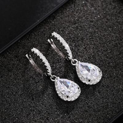 Drop Earrings Aaa Cubic Zirconia Crystalline Earrings For Women Engagement Bridal Bridal Eternity Jewelry Souvenir GiftsTrendy Drop