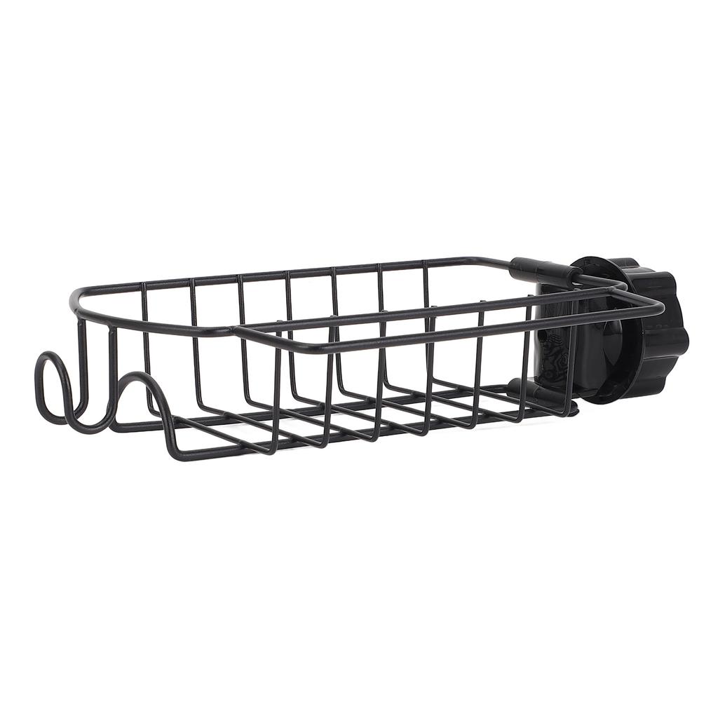 Kitchen Sink Faucet Organizer Rack Carbon Steel Sponge Sink Drain Holder for 0.9-1in Round Water Pip