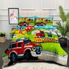 Cartoon Train Quilt Set, Plush Comforter, Digital Print Car 3-piece Set, Parent-child Kids 3-piece Set